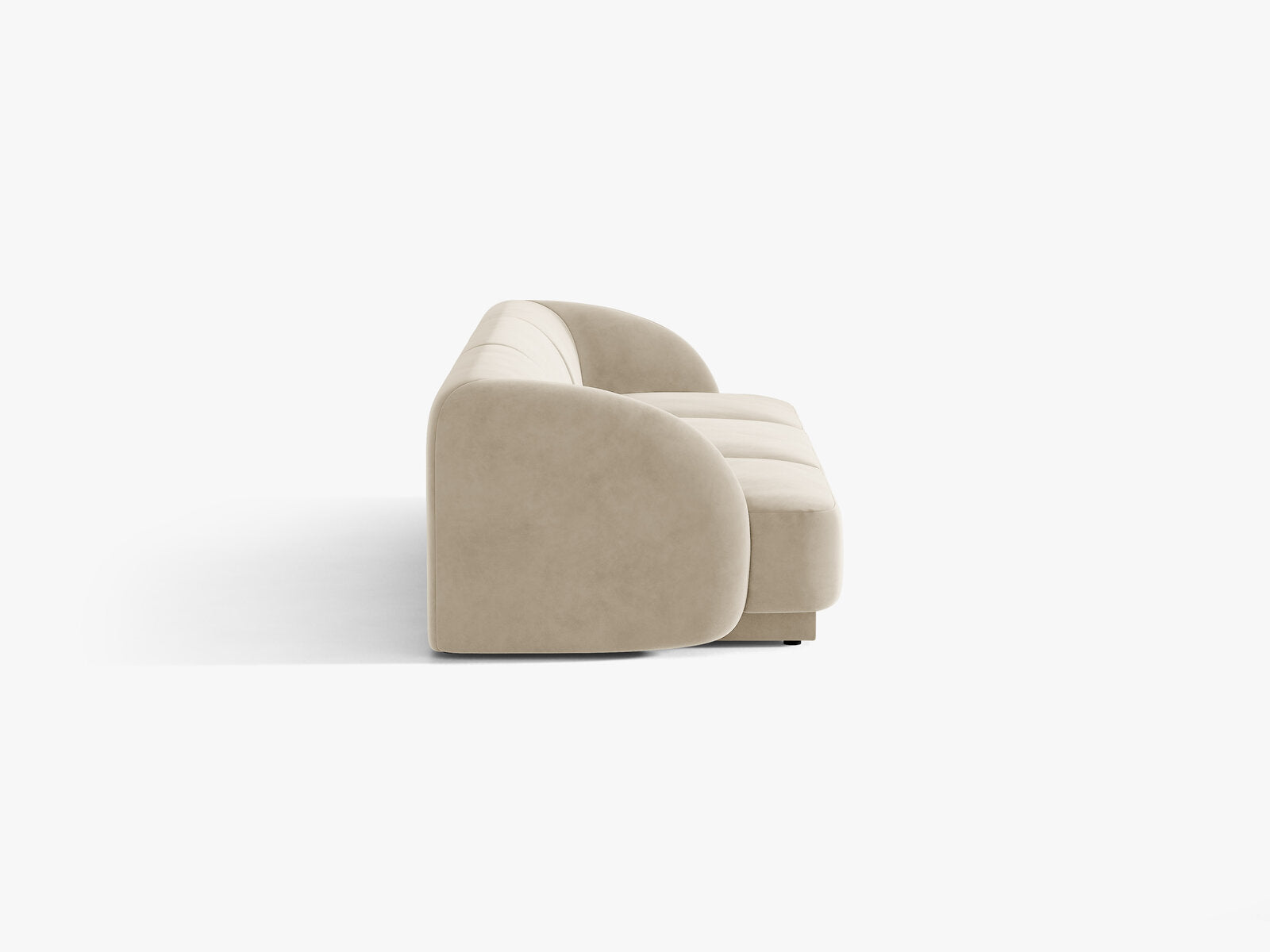 Micadoni Sofa Miley 3-Sitzer Samt Bluvel Dunkelbeige