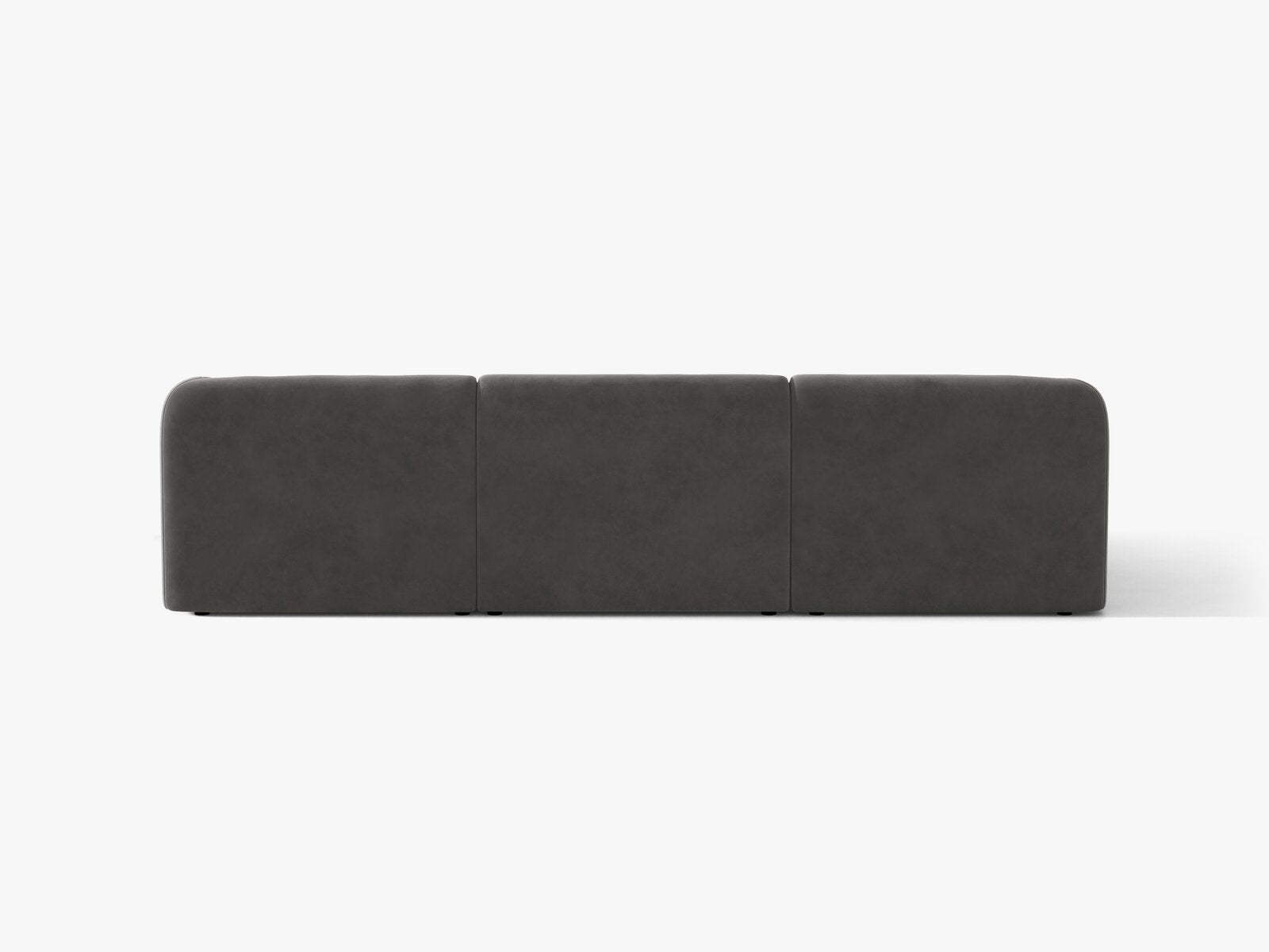 Micadoni Ecksofa Miley 4-Sitzer Samt Venus Grau Links