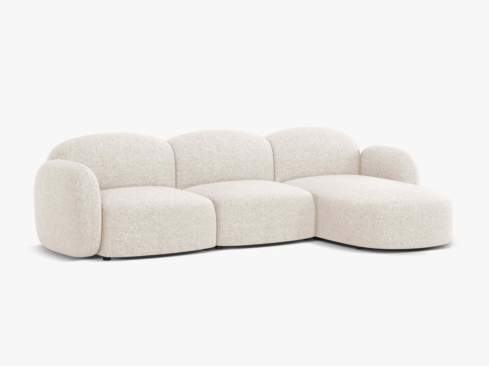 Micadoni Ecksofa Blair 4-Sitzer Rechts Chenille Eden Helles Beige
