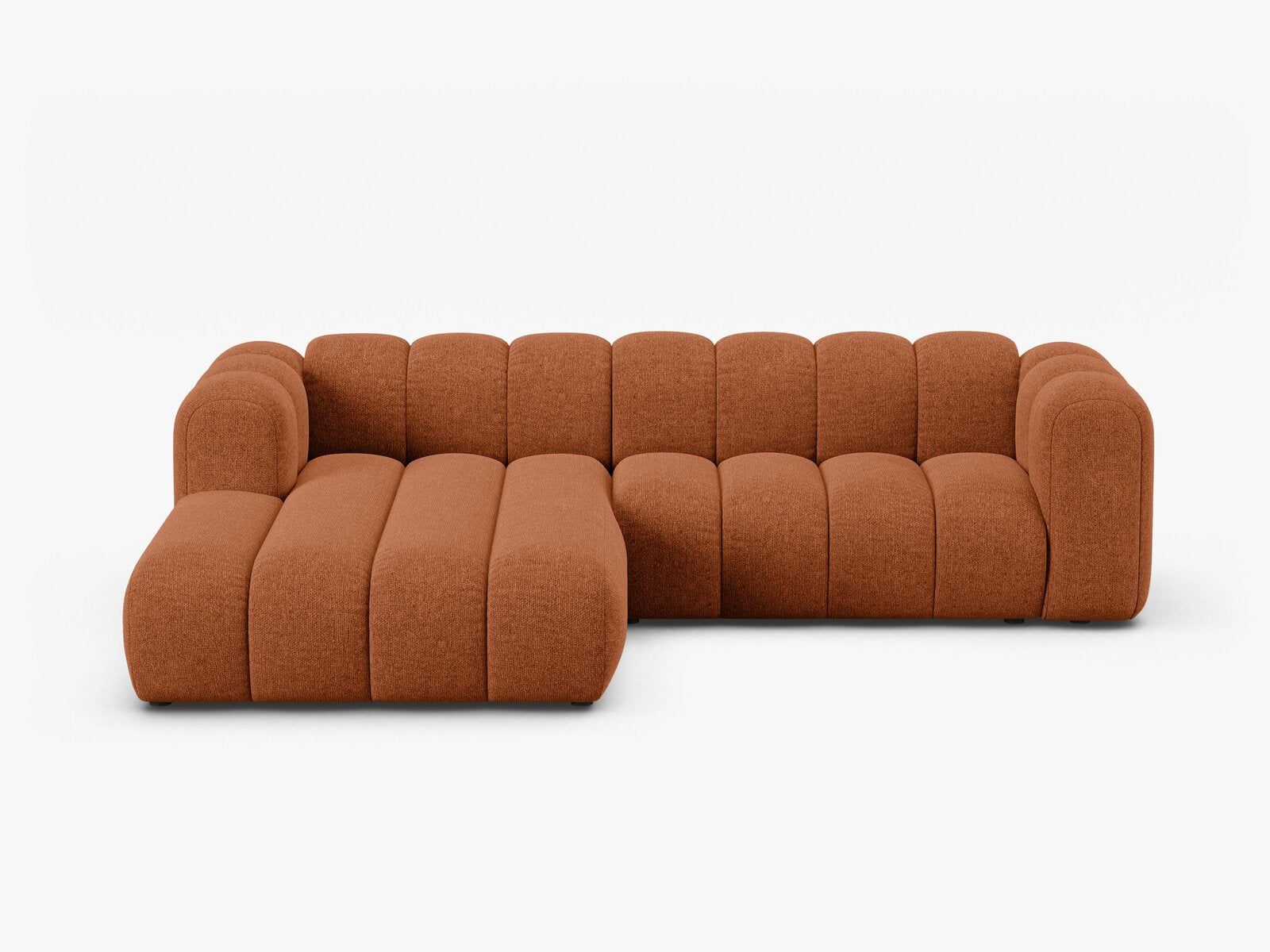 Micadoni Modulares Ecksofa Lupine 4-Sitzer mittelgroß Links Chenille Eden Ziegel
