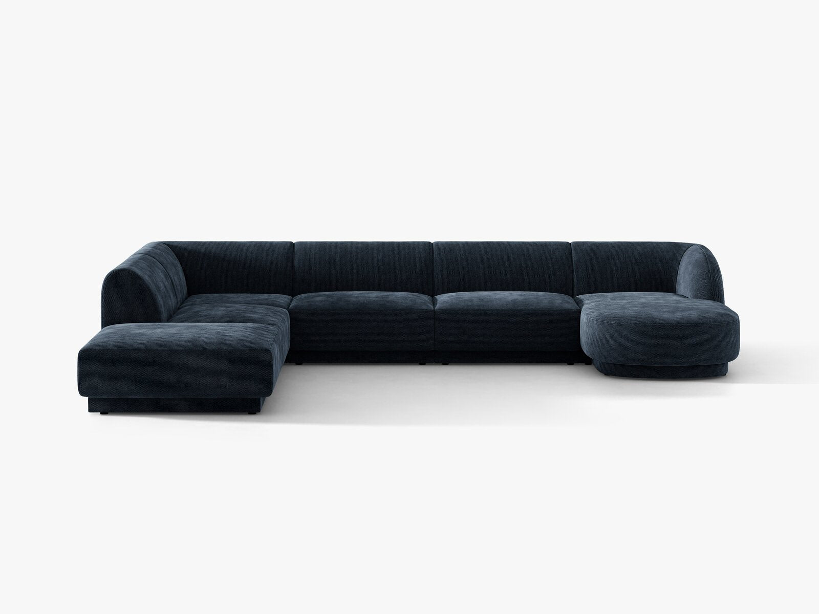 Micadoni Panorama-Ecksofa Miley 6-Sitzer Links Chenille Haga Königsblau