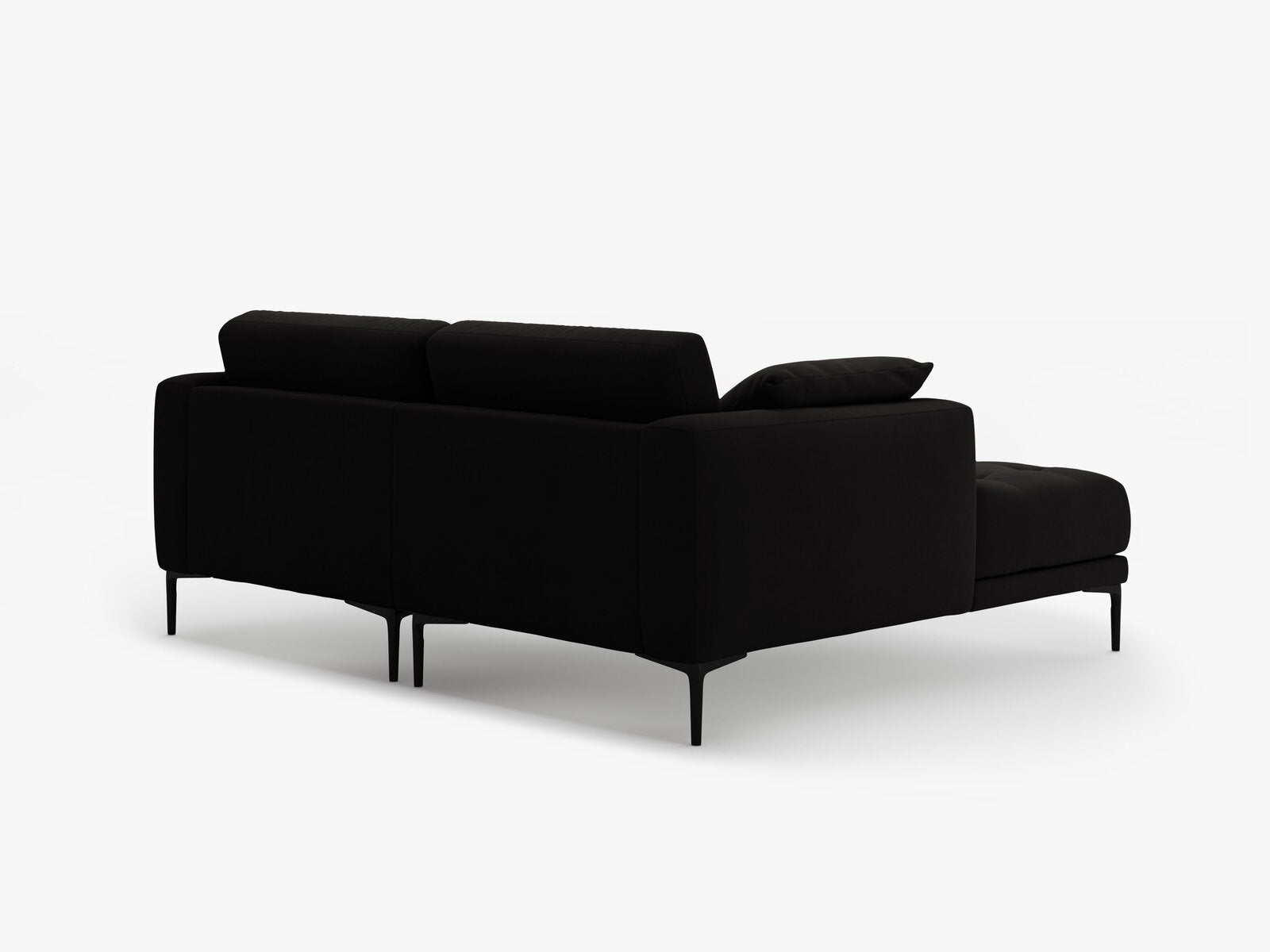 Micadoni Ecksofa Bemy 2-Sitzer Links Samt Schwarz