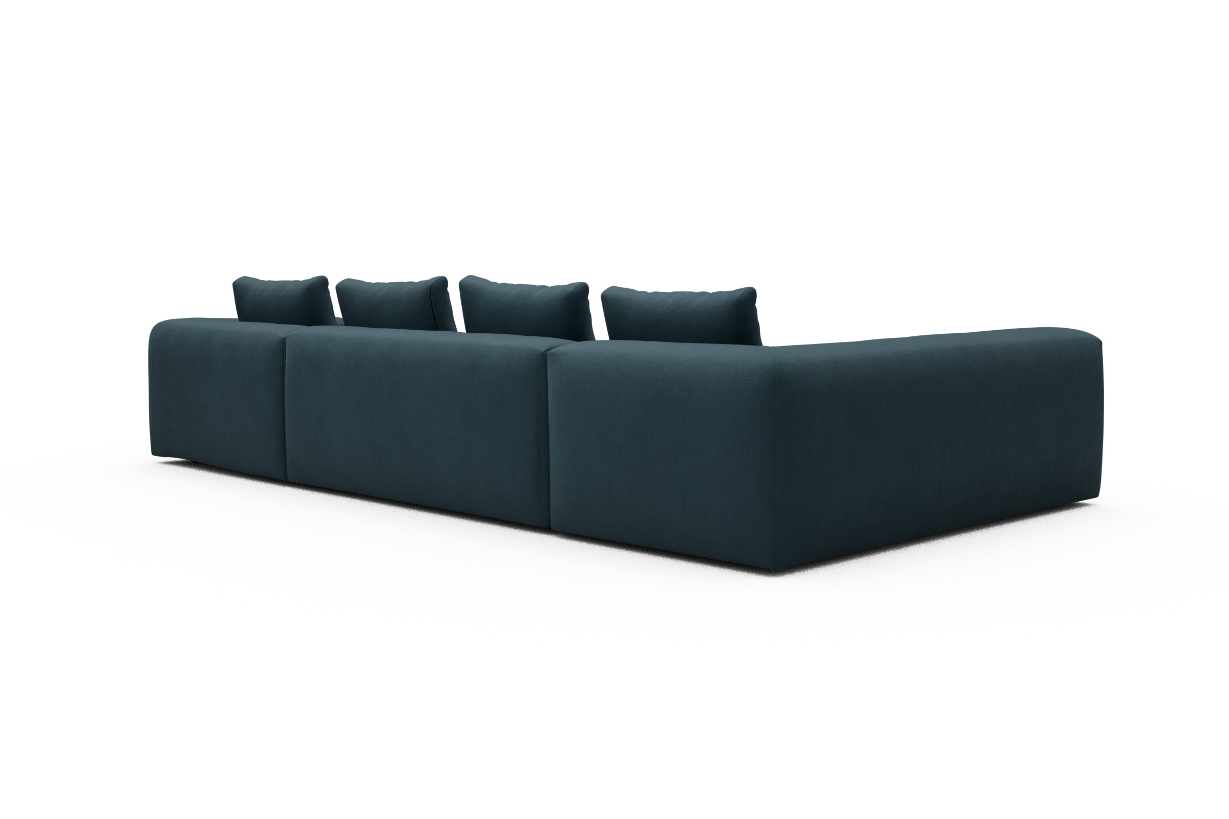 Wohnlandschaft Fred Chaiselongue rechts mit 2-Sitzer und lange Armlehne links Satya-Indigo