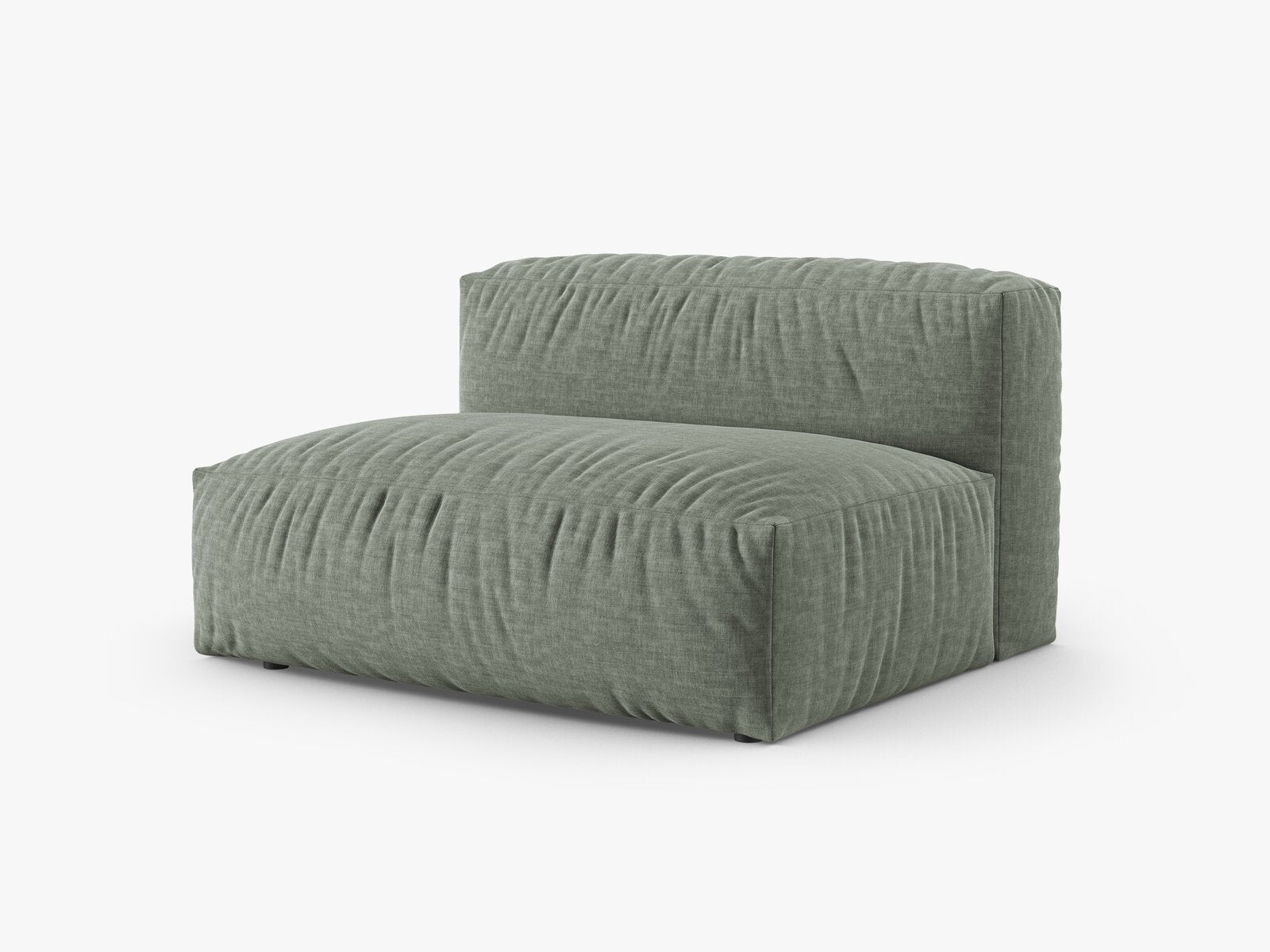 Micadoni Eckmodul mit Armlehne Martina 1-Sitzer Groß 90cm Sitztiefe Links Strukturierter Stoff Boston Moßgrün