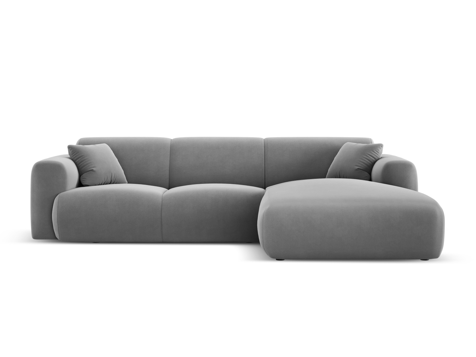 Cosmopolitan Design Ecksofa Nolio 4-Sitzer Samt Casino Hellgrau Rechts