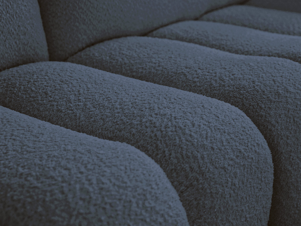 Bobochic Azra Ecksofa 325 × 112 cm Bouclé-Stoff Dunkelblau Ecke rechts