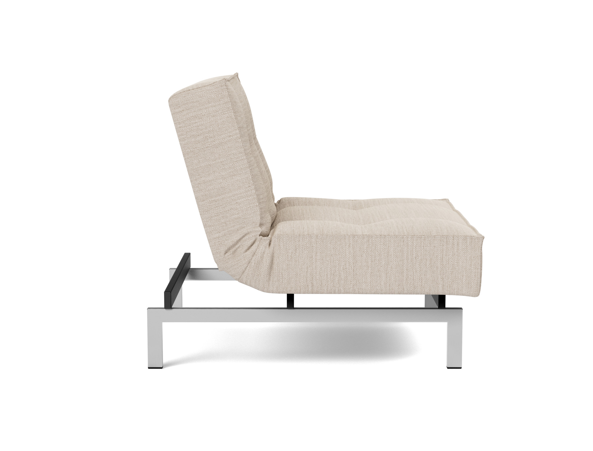 Sessel Splitback Webstoff Blida 612-Sand-Grey Beine Chrom