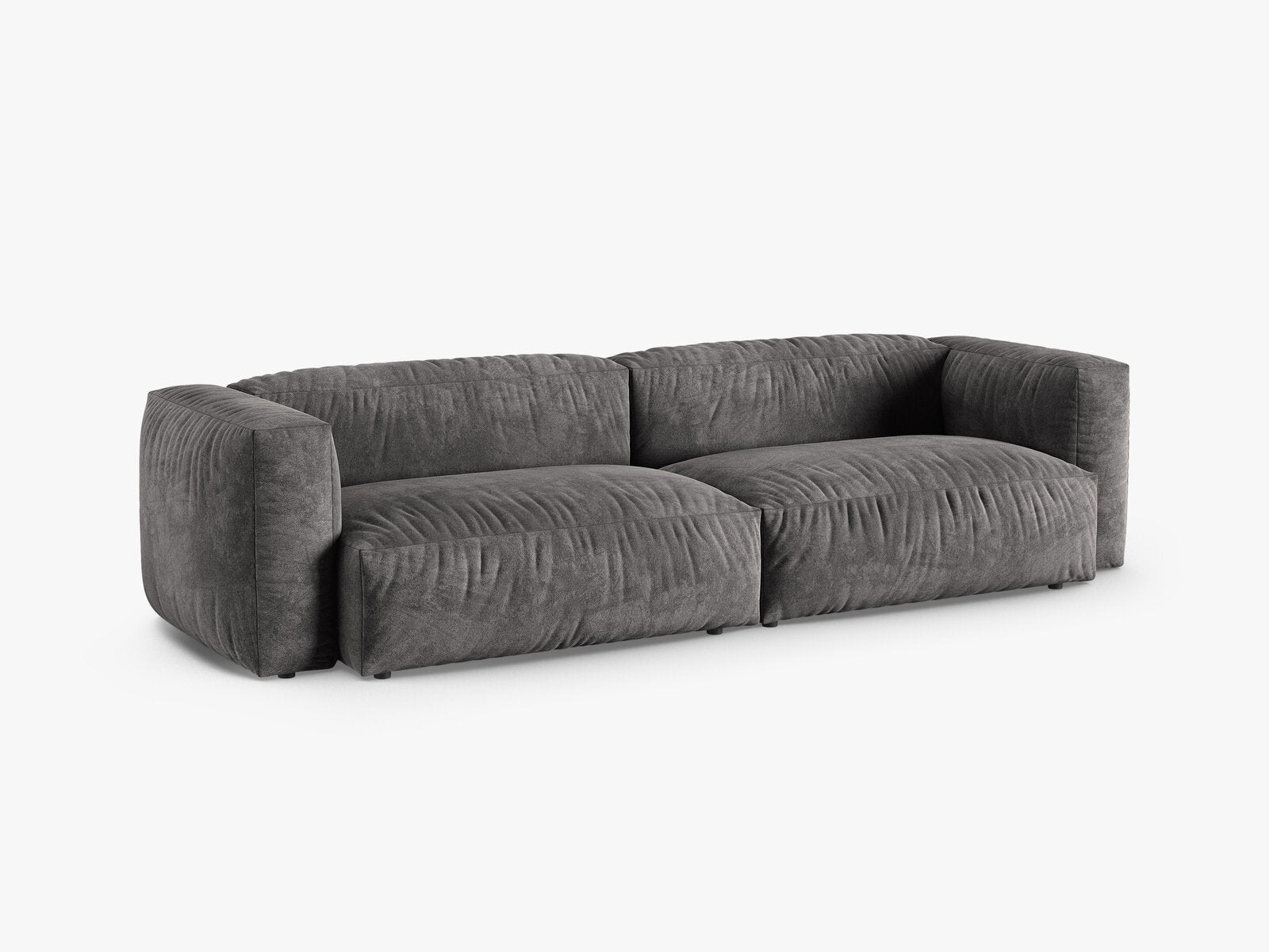 Micadoni Sofa Martina 4-Sitzer 90cm Sitztiefe Samt Vogue Grau