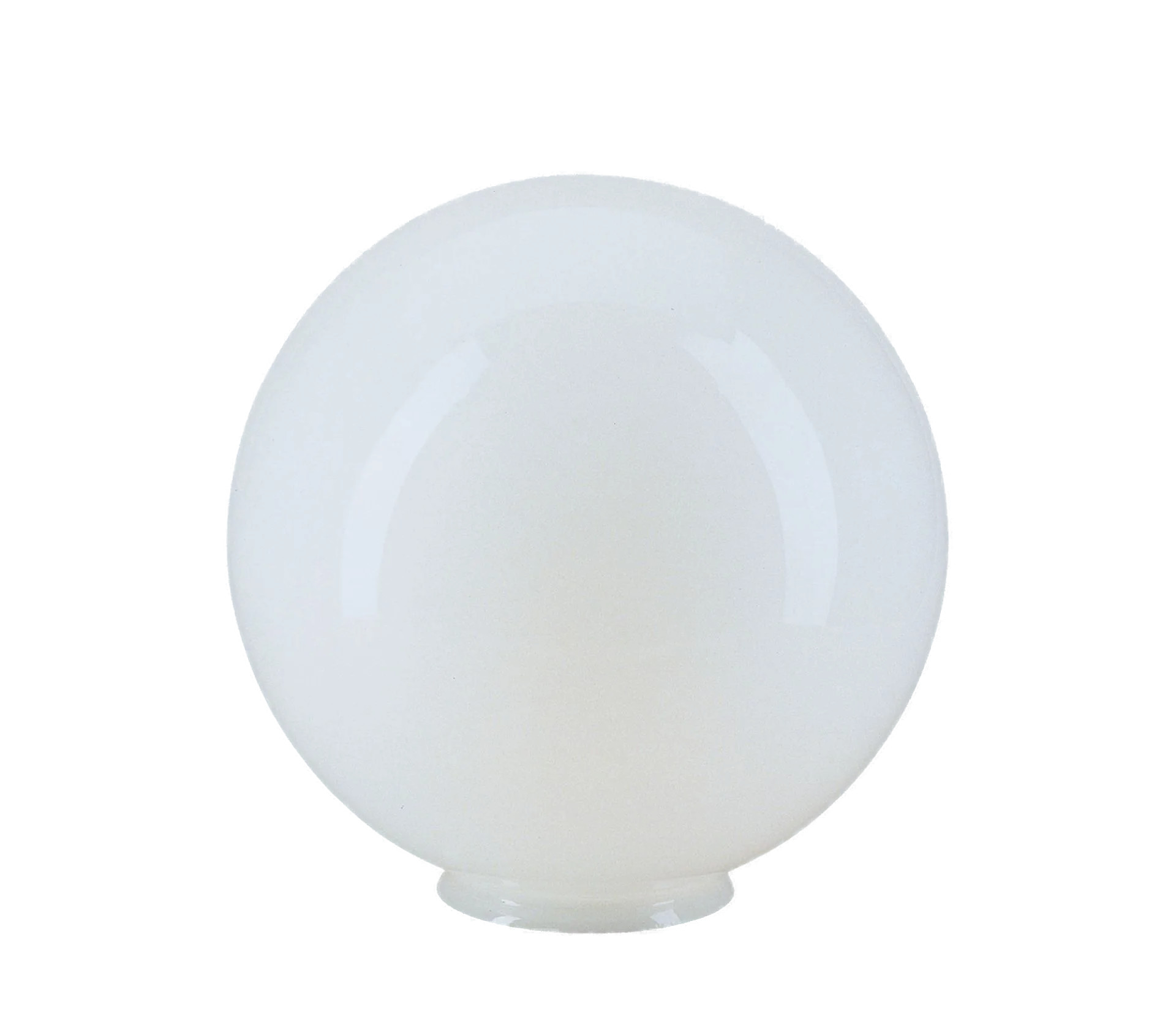 Berliner Messinglampen Glasschirm Nr. 139 Kugelform, Opalglas weiß glänzend