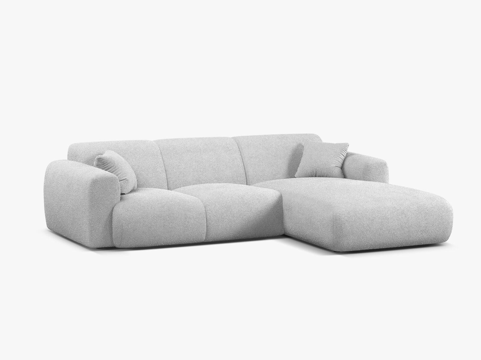 Micadoni Ecksofa Molino 4-Sitzer Rechts Boucle Baloo Hellgrau