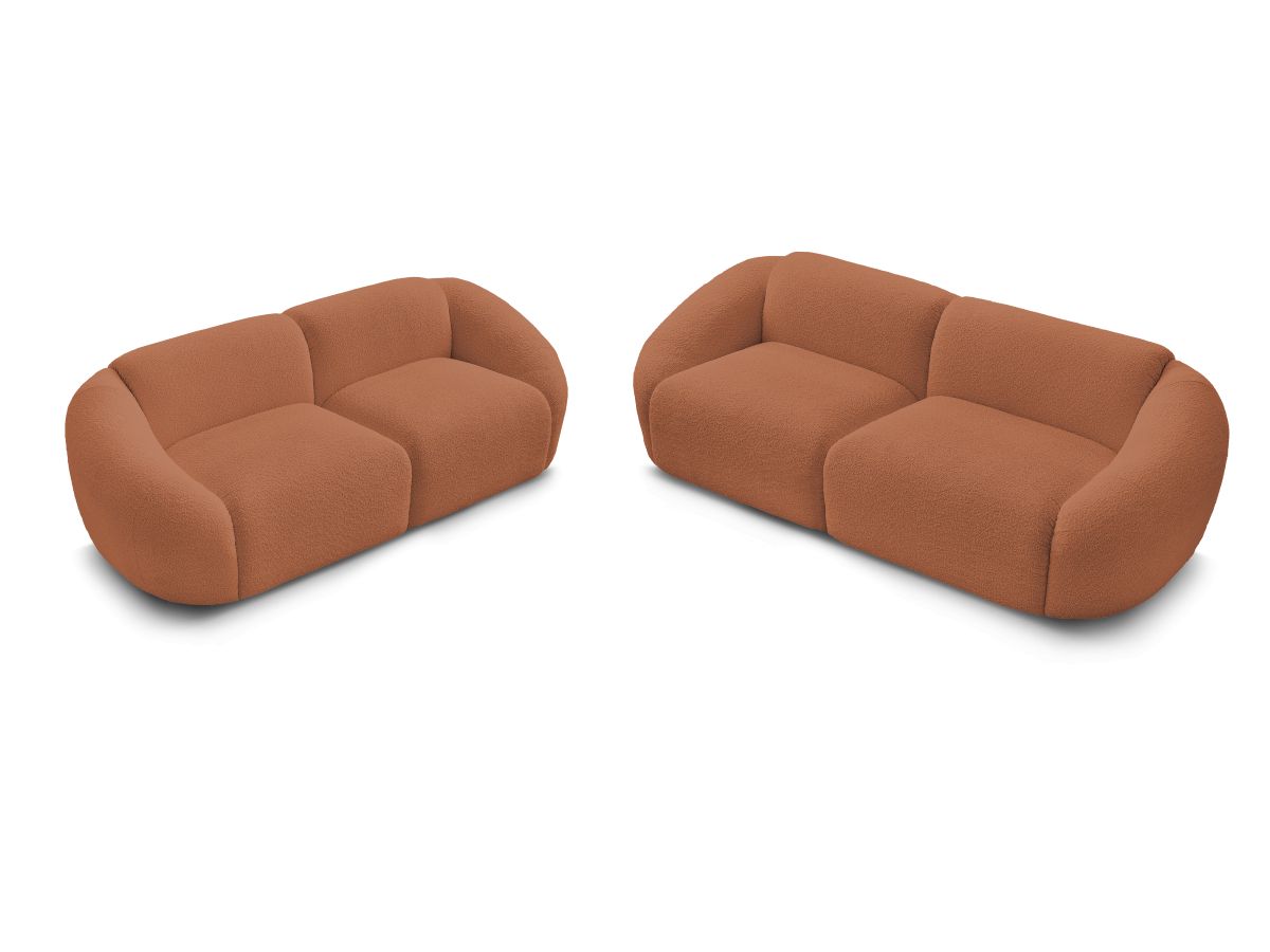 Bobochic Tina Sofa 5-Sitzer Bouclé-Stoff Orange