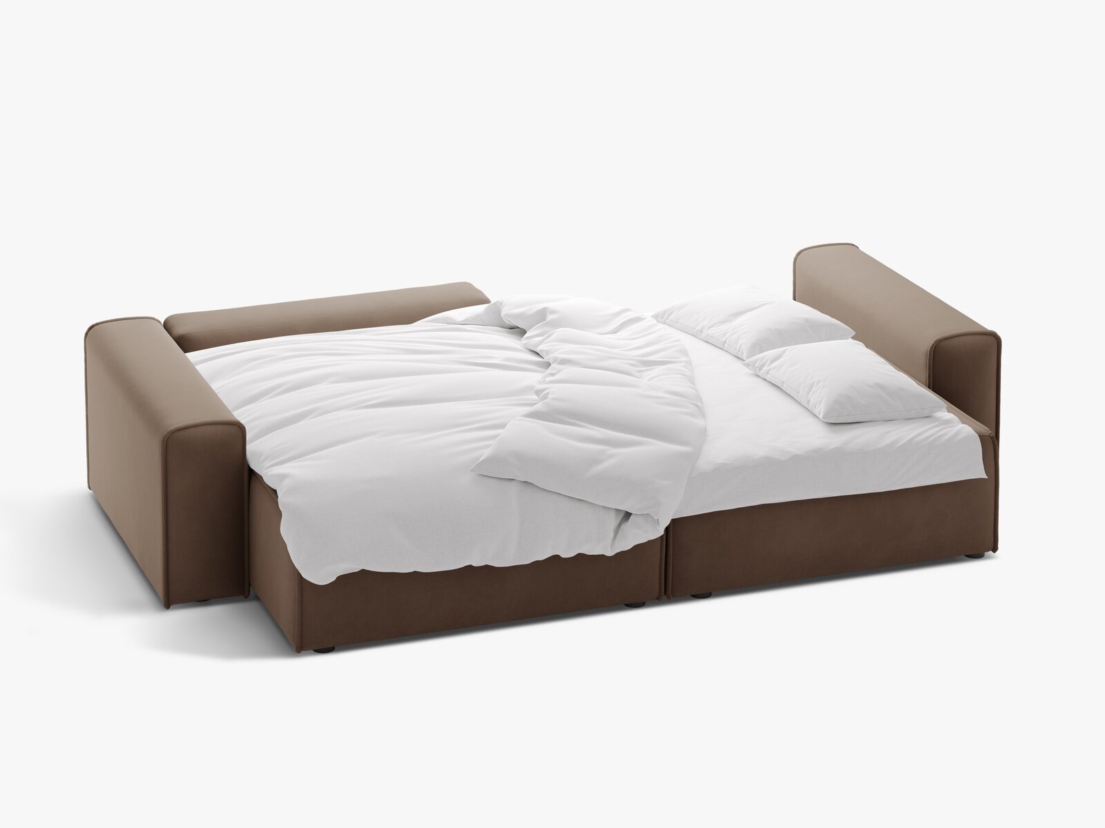 Micadoni Ecksofa Victor 3-Sitzer mit Schlaffunktion Links Samt Schokolade