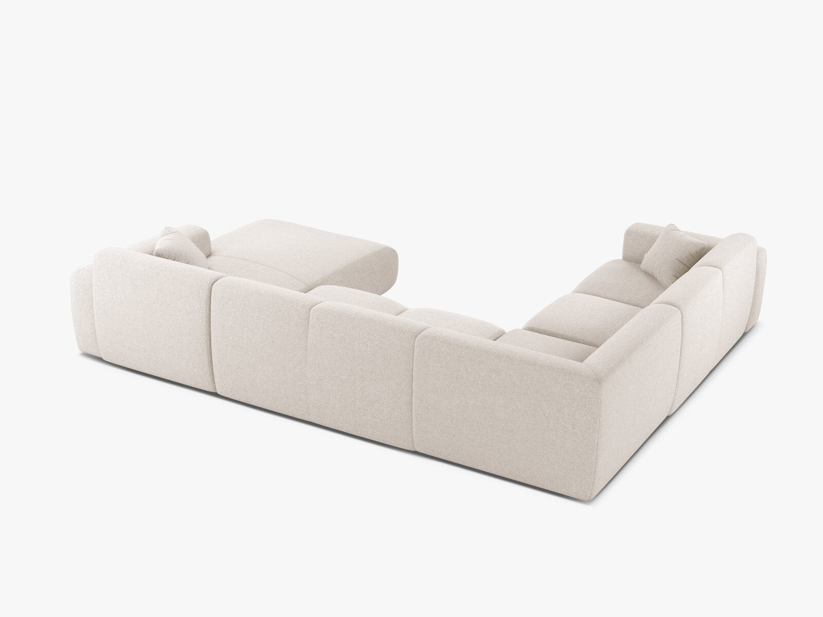 Micadoni Molino Panoramasofa 6-Sitzer Links Chenille Eden Helles Beige