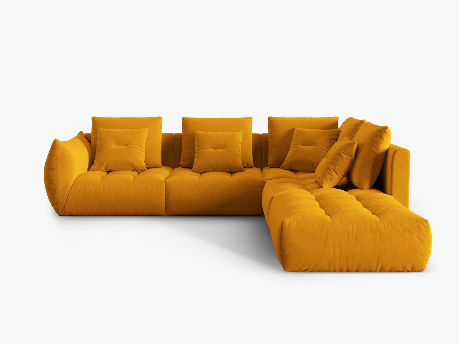 Micadoni Ecksofa Bloom 5-Sitzer Rechts Samt Gelb