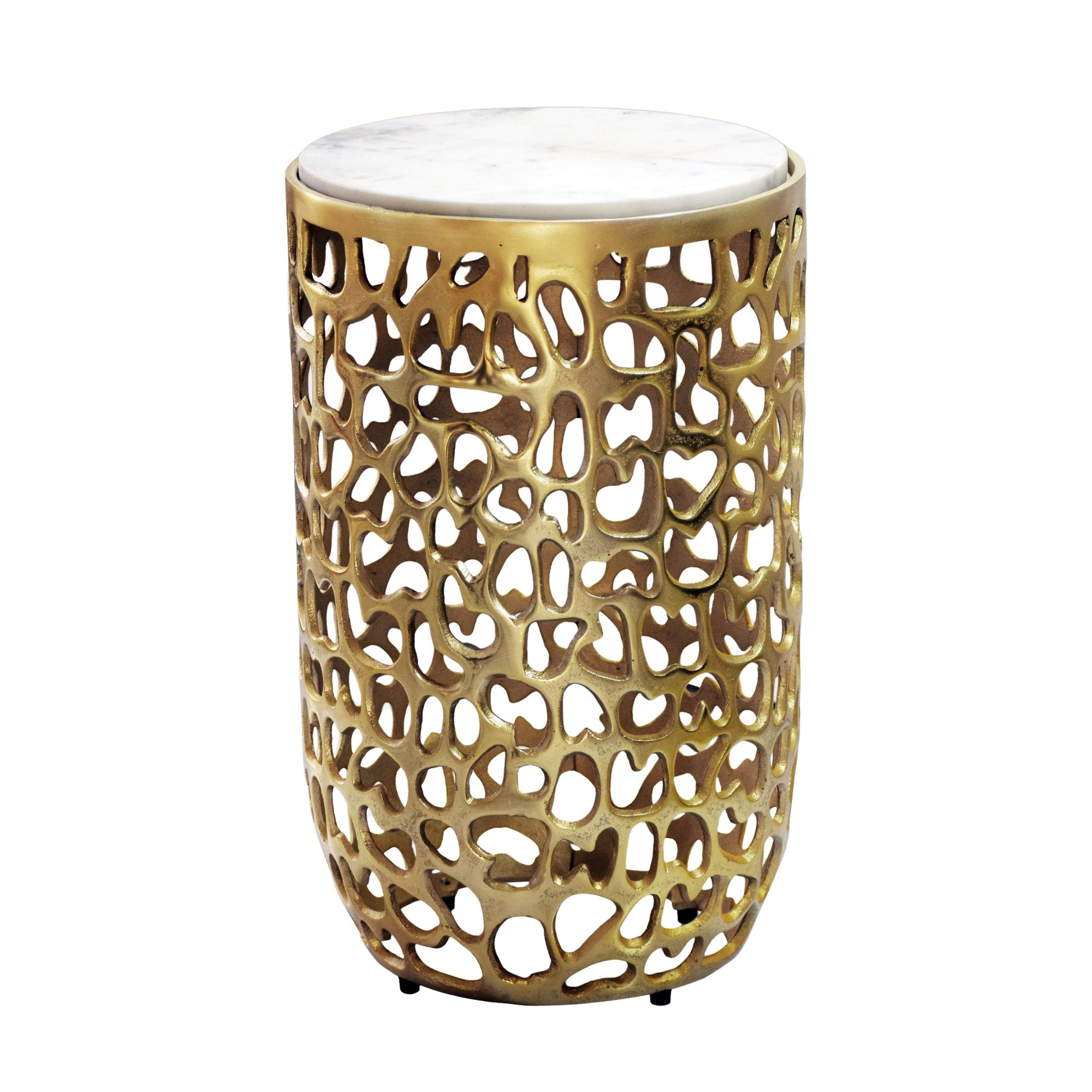Beistelltisch Seljord Marmor Gold Ø 30 cm
