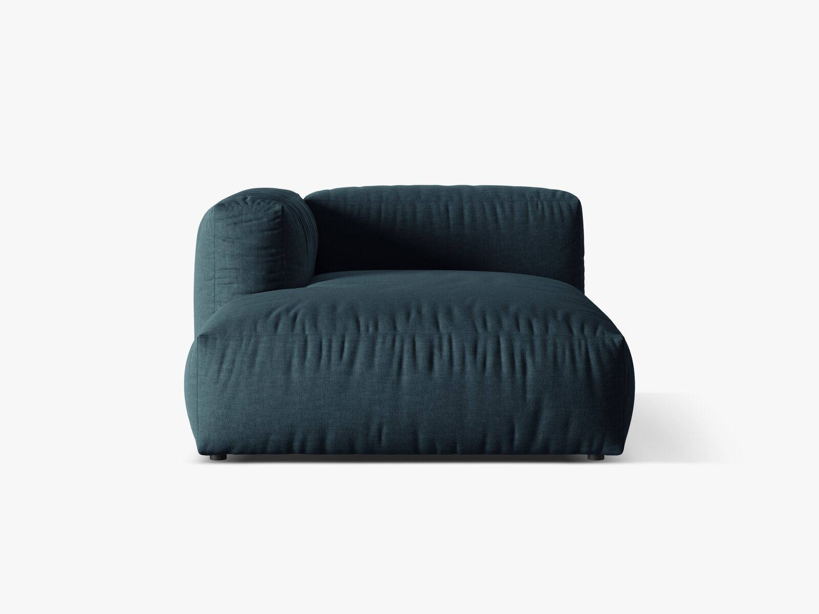 Micadoni Recamiere Martina 1-Sitzer Links Strukturierter Stoff Boston Jeansblau