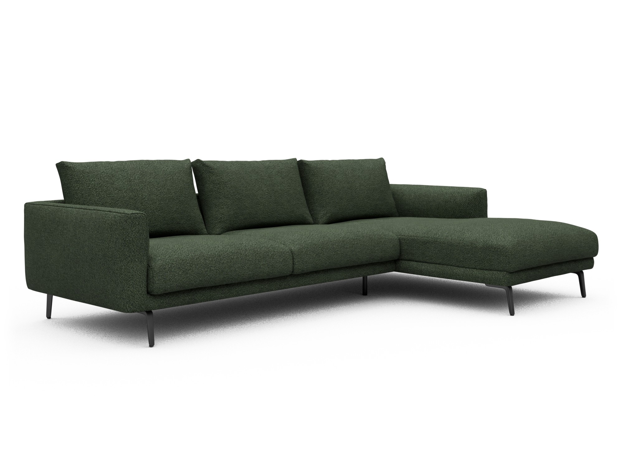 Skandi Home Ecksofa Karl Chaiselongue rechts mit 2,5-Sitzer Vanora-Deep-Green moebelfaktor