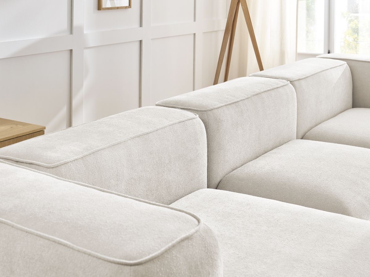 Bobochic Zephyr Wohnlandschaft Strukturstoff Weiß