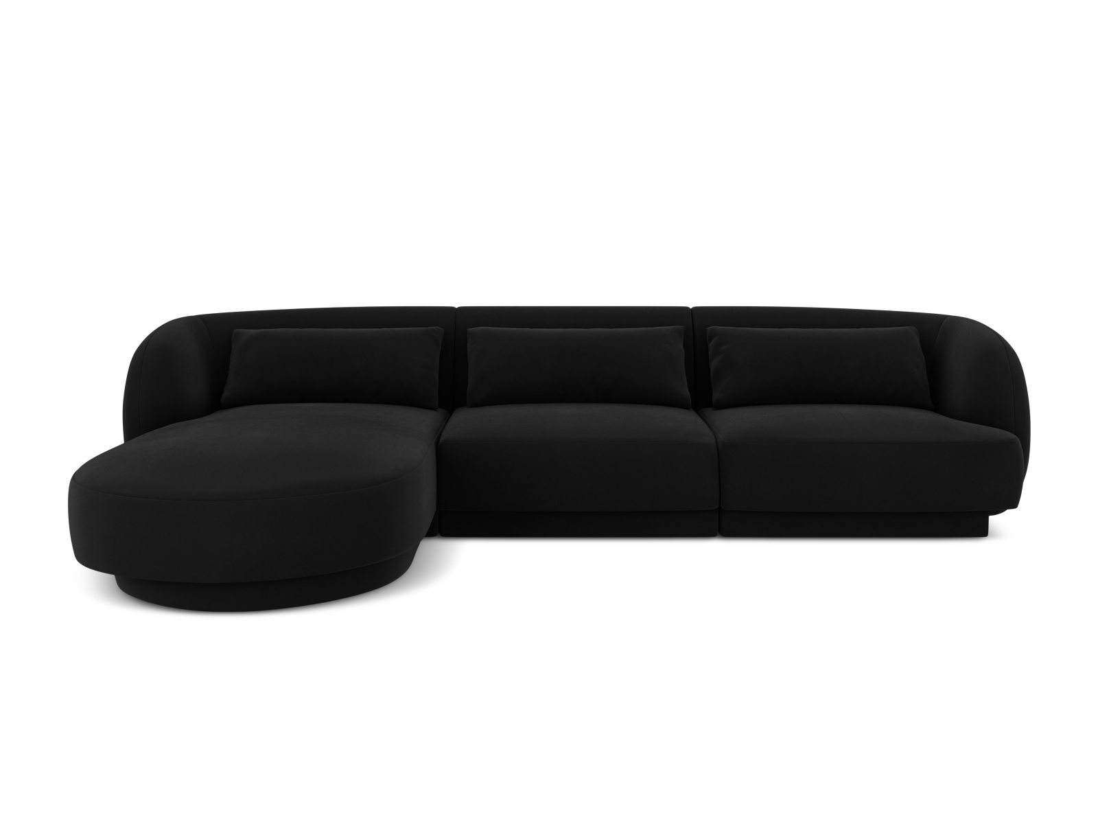 Cosmopolitan Design Ecksofa Tulum 4-Sitzer Samt Bluvel Schwarz Links