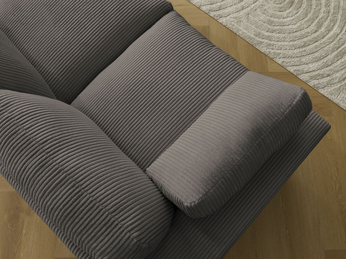 Bobochic Belair Ecksofa 280 × 139 cm Cordsamt Taupe