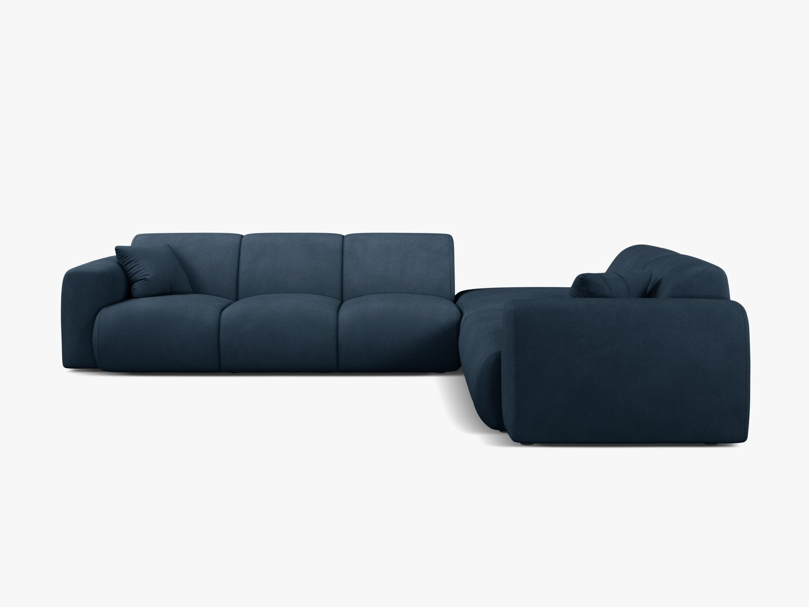 Micadoni Ecksofa Molino 6-Sitzer Rechts Strukturierter Stoff Rebel Königsblau