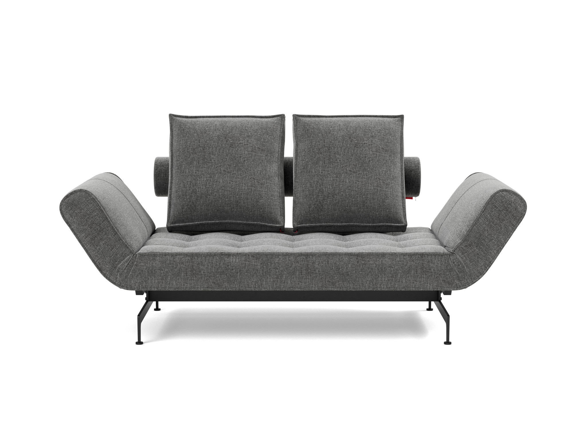 Tagesbett Ghia Strukturierter Stoff Twist 563-Charcoal Beine Laser schwarz