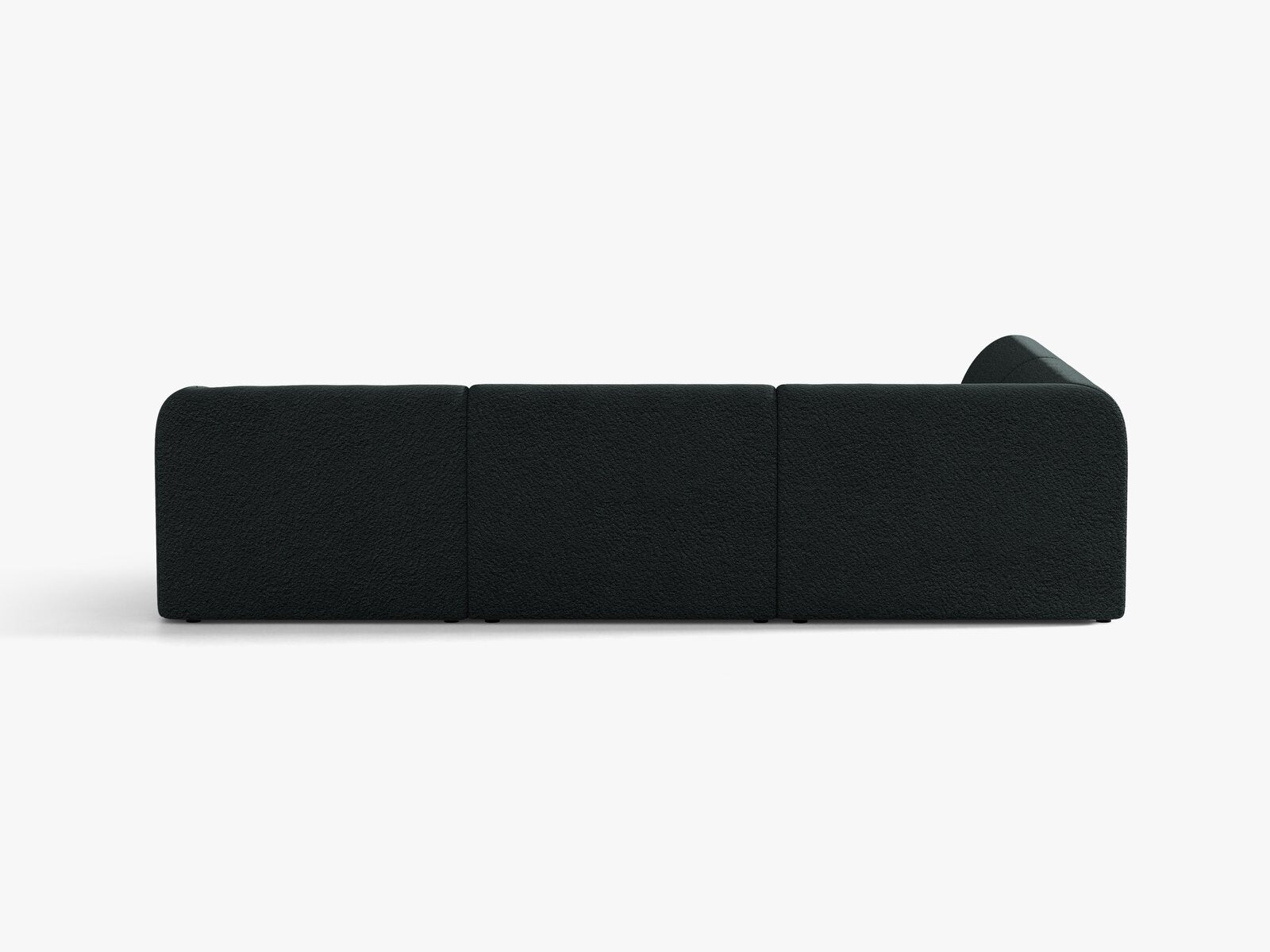 Micadoni Ecksofa Miley 6-Sitzer Links Boucle Baloo Schwarz