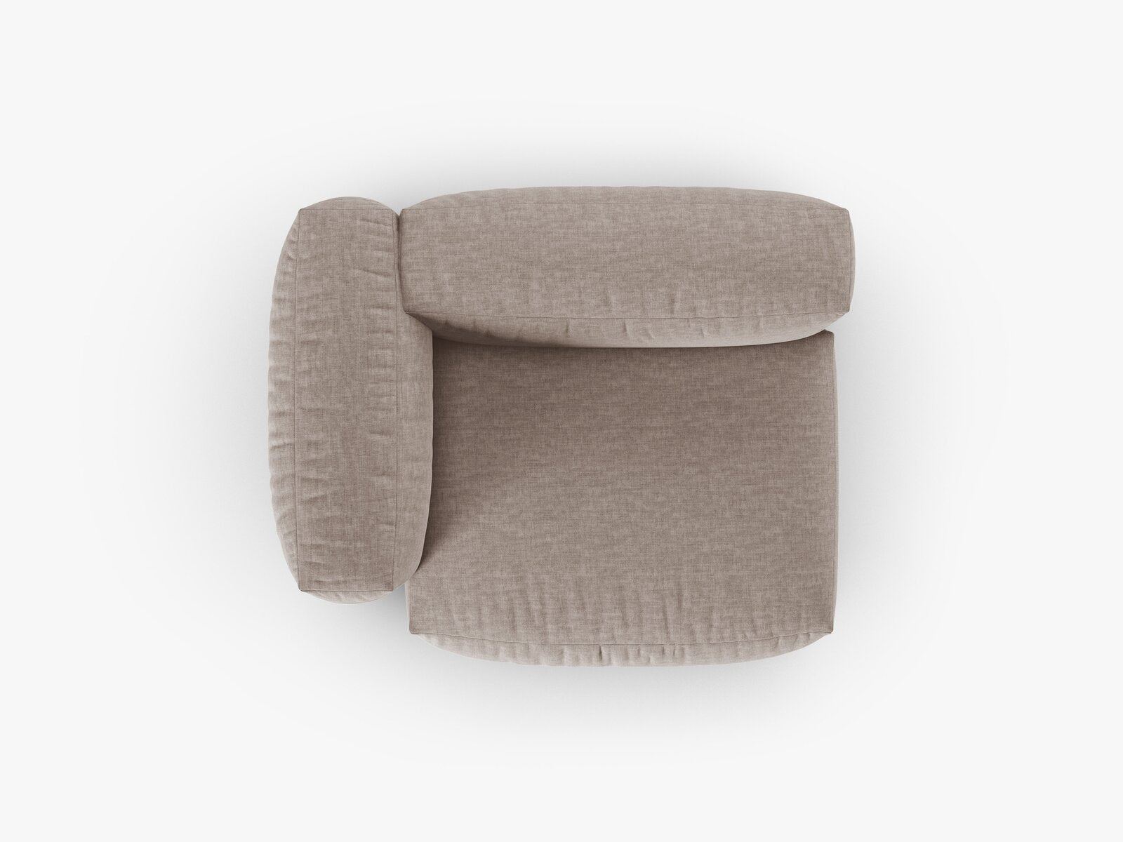 Micadoni Eckmodul mit Armlehne Martina 1-Sitzer 90cm Sitztiefe Links Strukturierter Stoff Boston Dunkelbeige