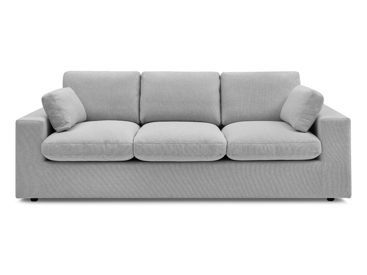 Bobochic Belair Sofa 3-Sitzer 220 × 93 cm Stoff Hellgrau