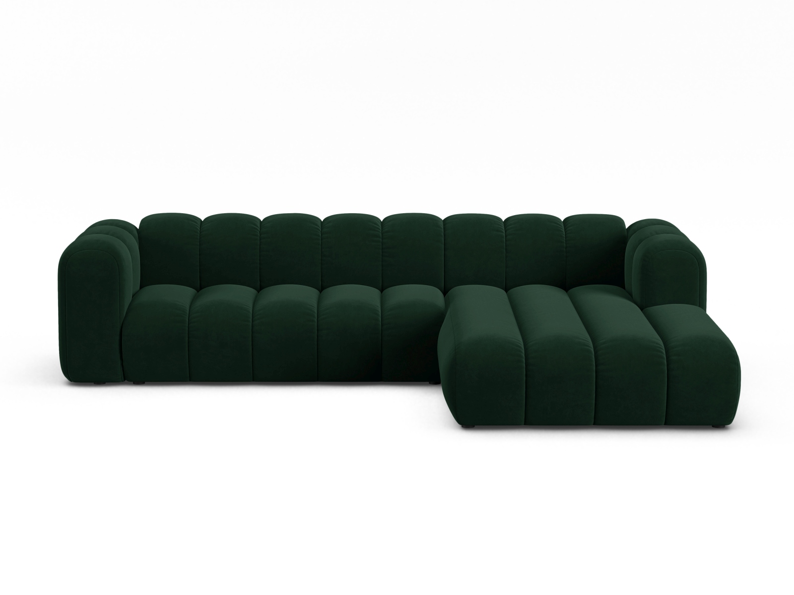 Micadoni Modulares Ecksofa Lupine 4-Sitzer Rechts Samt Salvador Flaschengrün