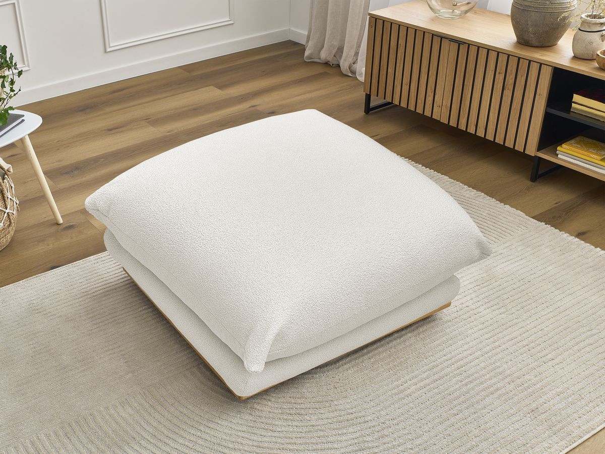 Bobochic Ernest Pouf Bouclé-Stoff Weiß