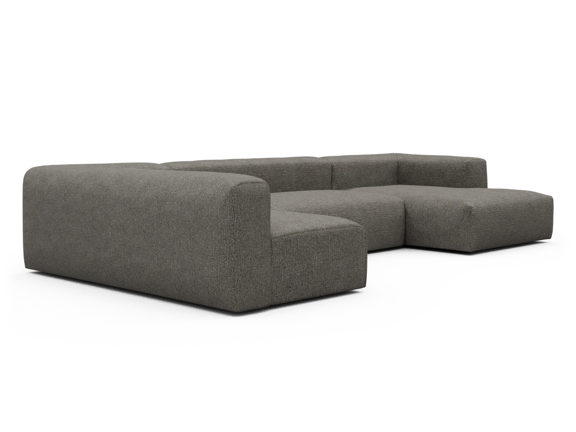 Skandi Home Wohnlandschaft Fred Chaiselongue rechts mit 2-Sitzer und lange Armlehne links Carreno-Sepie-Brown moebelfaktor