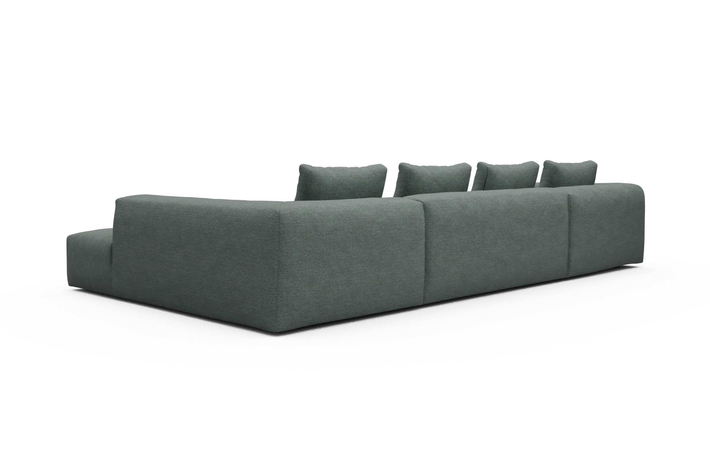 Wohnlandschaft Fred Relax-Ecke rechts mit 2-Sitzer und Chaiselongue links Carreno-Ice-Blue