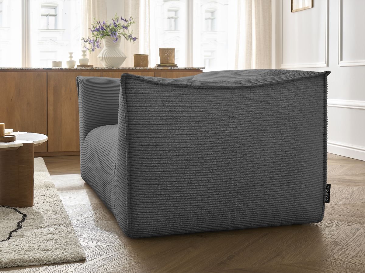 Bobochic Giorgia Sofa 2-Sitzer Cordsamt Dunkelgrau