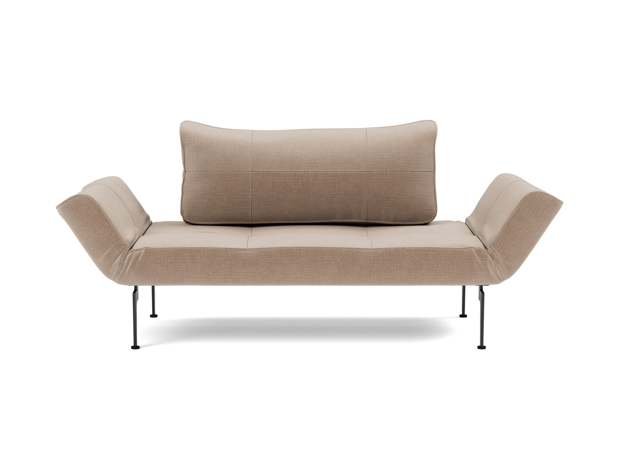 Tagesbett Zeal Chenille Esina 417-Mocha Beine Laser schwarz