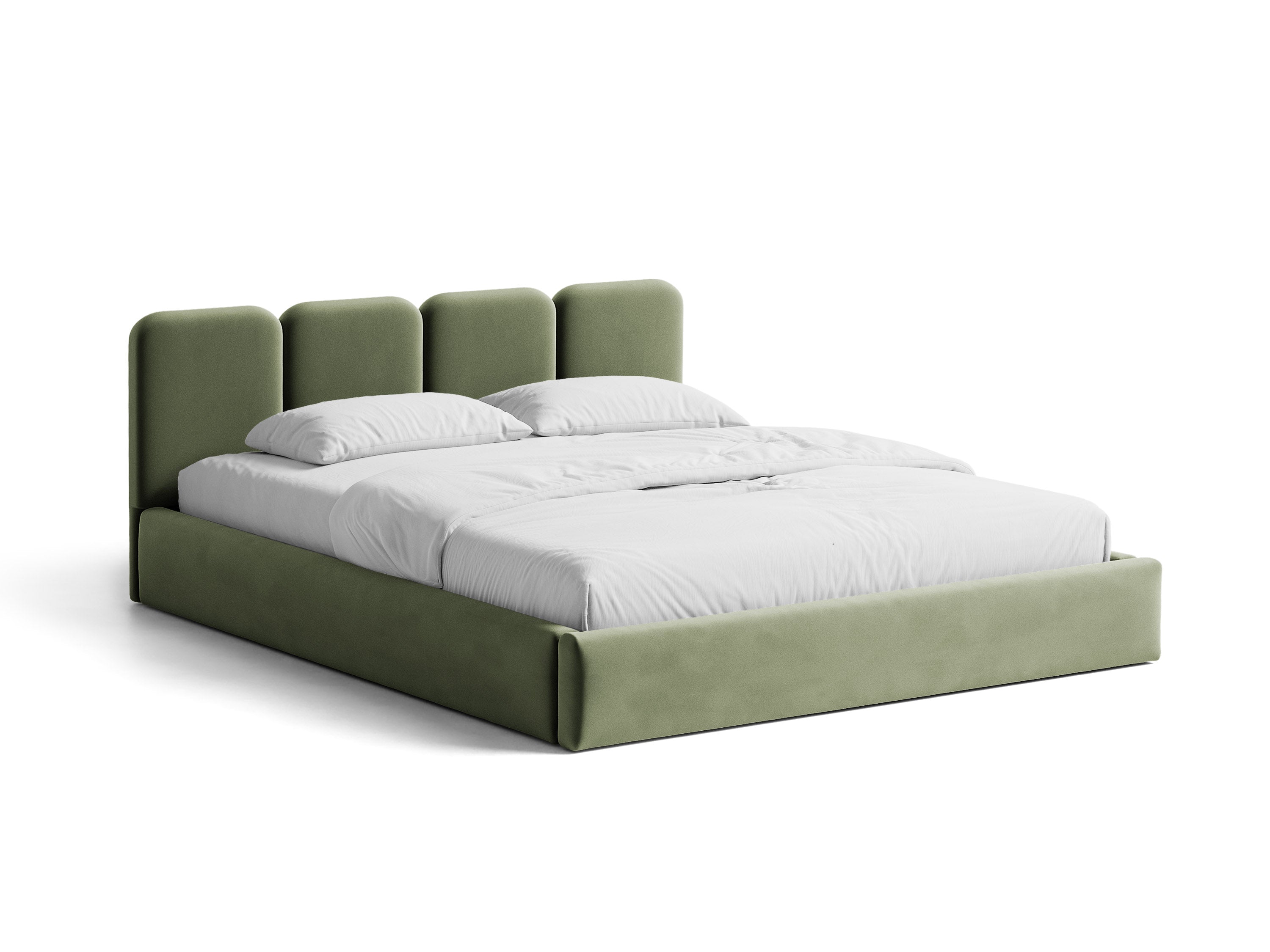 Micadoni Stauraumbett mit Kopfteil Saga Samt Magic Velvet Grün 160x200