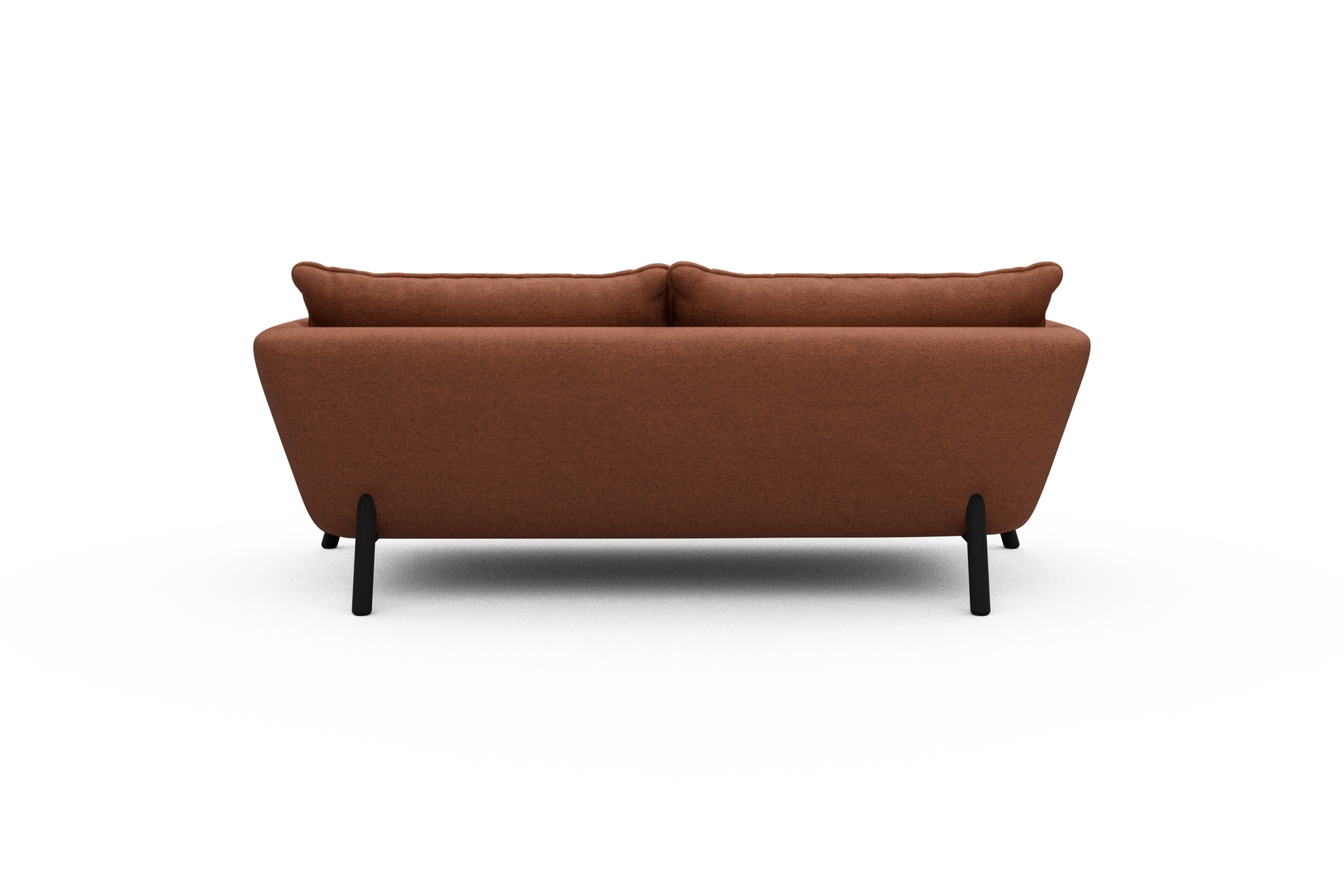 Sofa Emil PREMIUM 2-Sitzer Beinfarbe Eiche Schwarz Weda-Rust