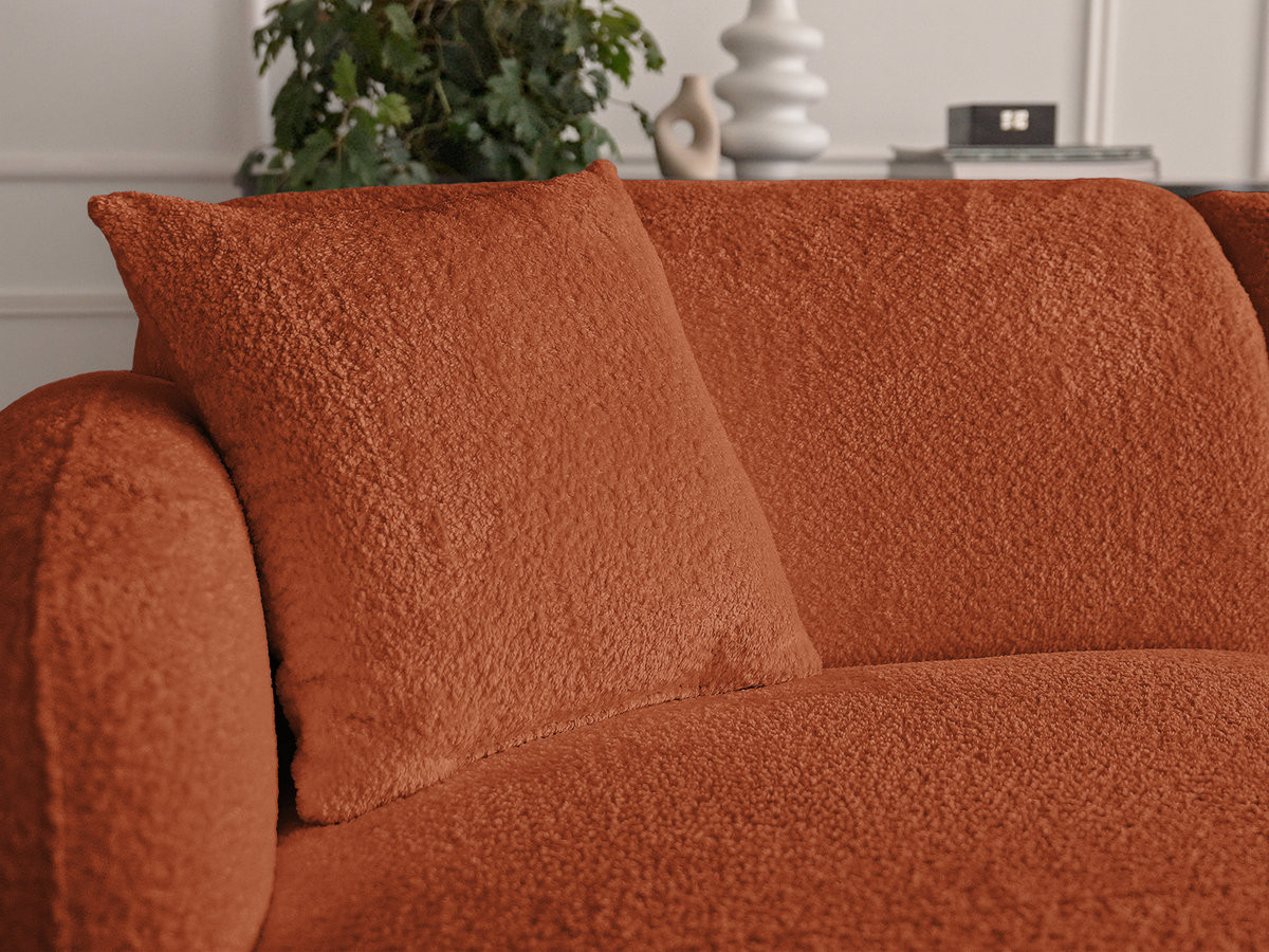 Bobochic Anda Ecksofa 279 × 264 cm Chenille Orange Ecke rechts