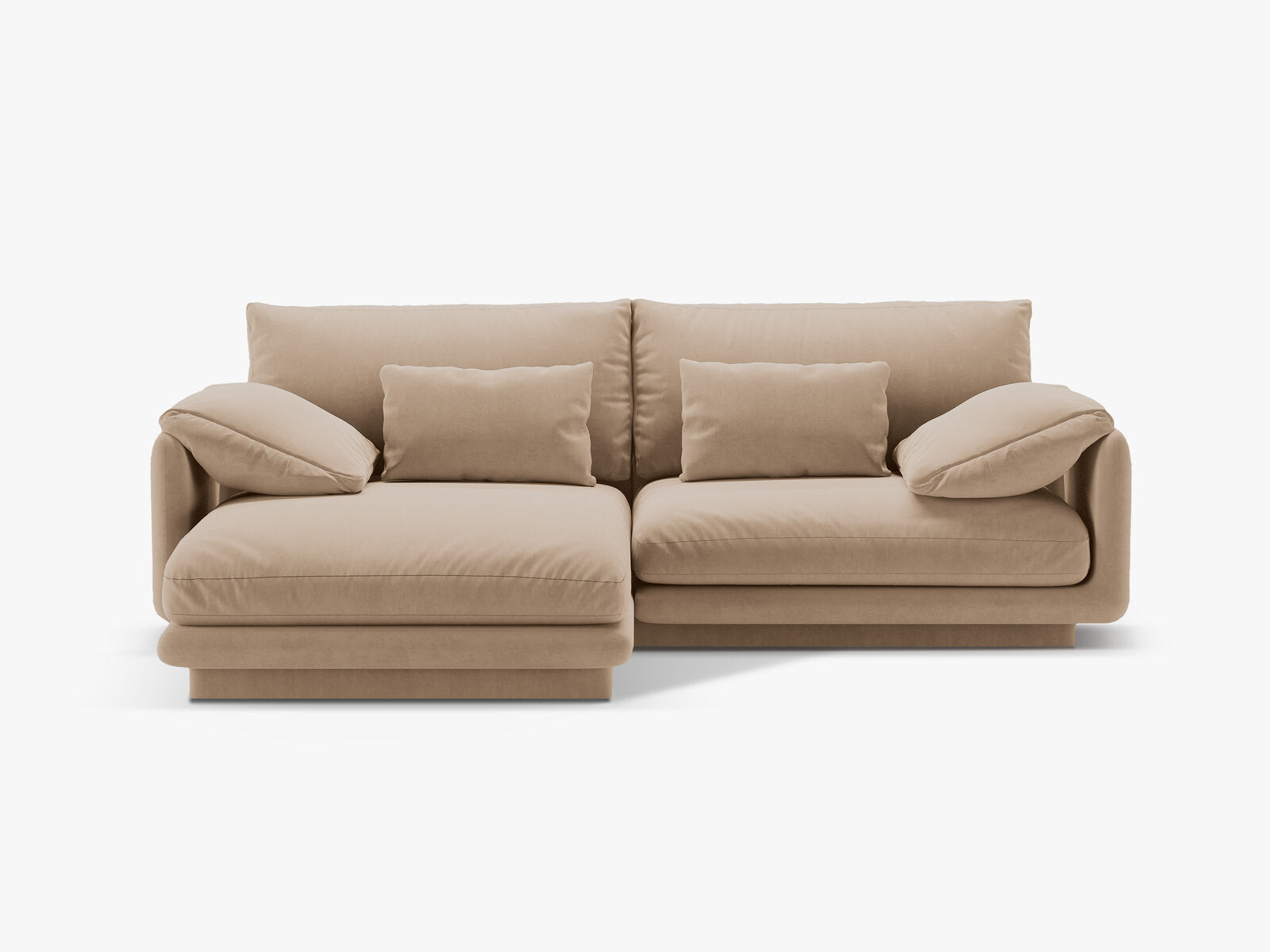 Micadoni Ecksofa Torino 3-Sitzer Links Samt Sand