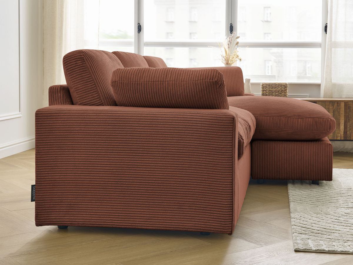 Bobochic Belair Ecksofa 220 × 139 cm Cordsamt Orange