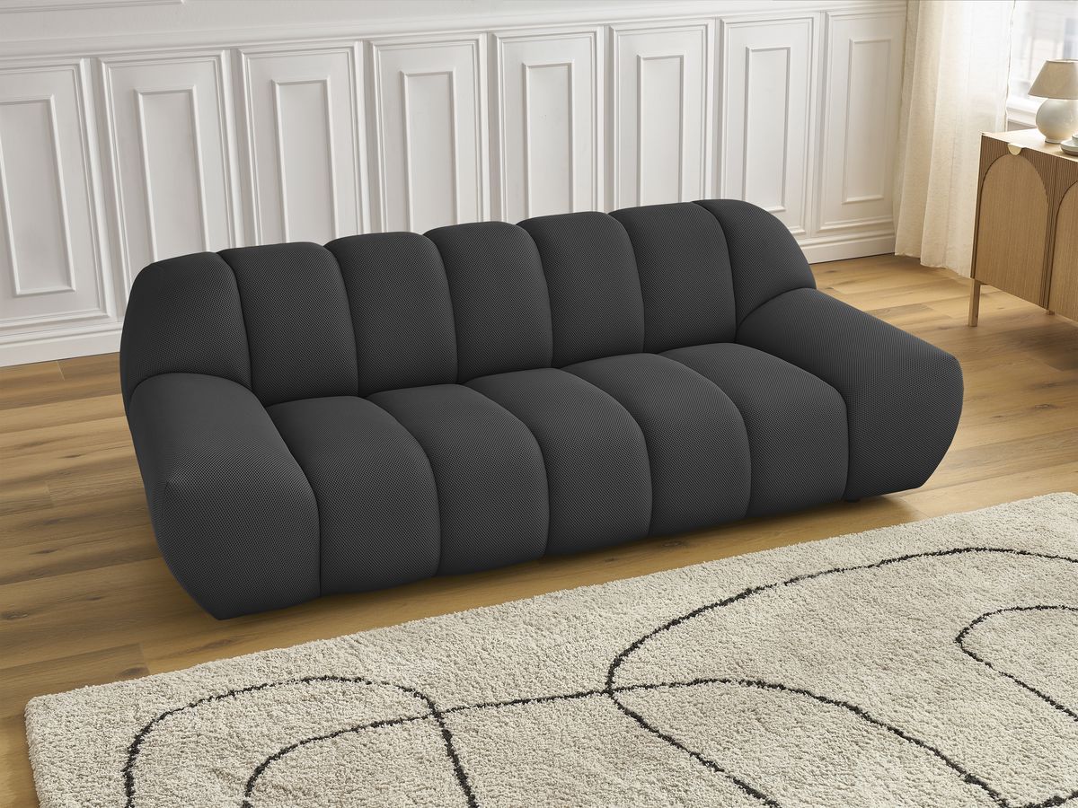 Bobochic Hayden Sofa 2-Sitzer Mesh-Stoff Schwarz