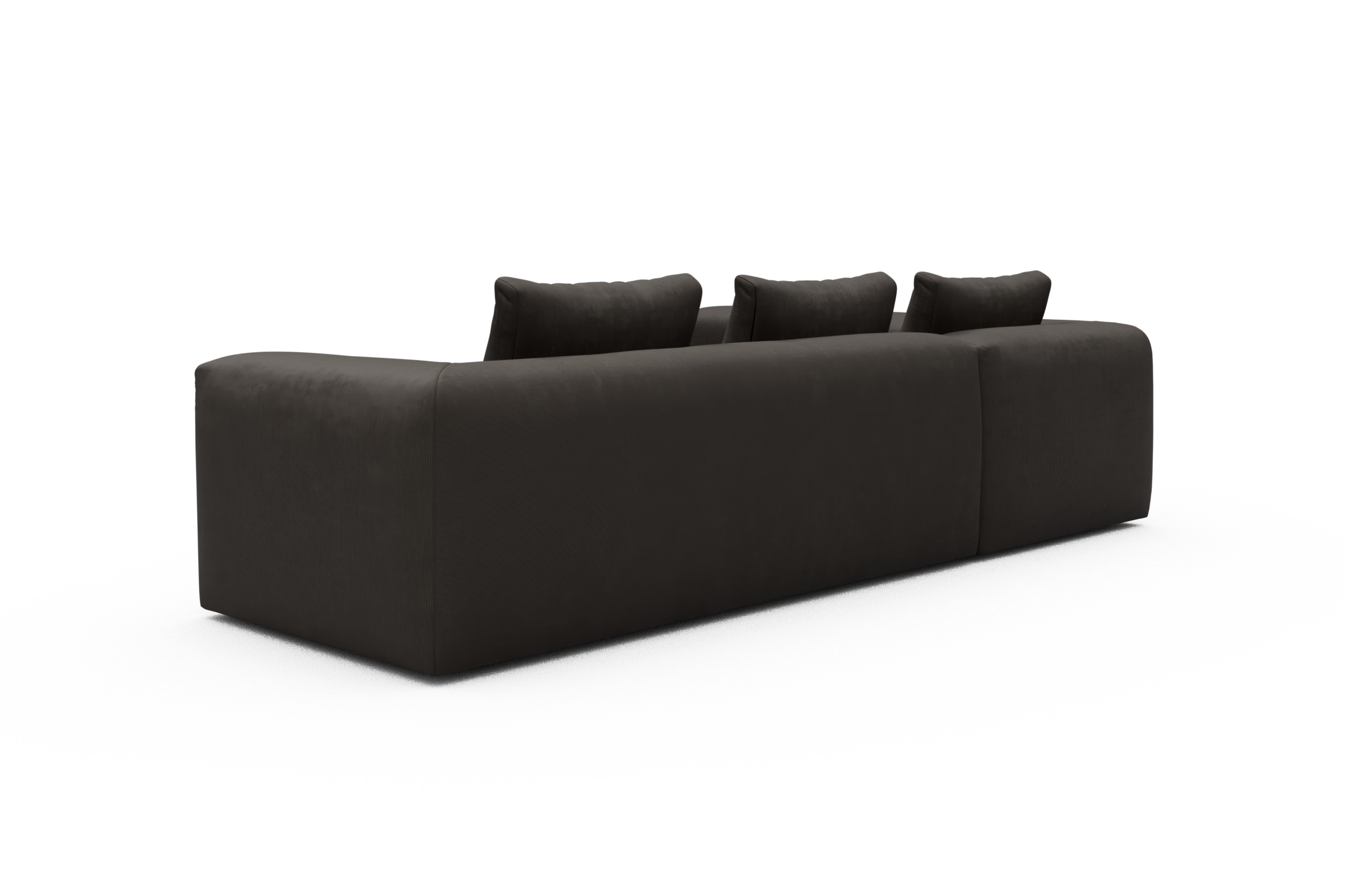 Ecksofa Fred 2x 2,5-Sitzer links offen Cordufine-Taupe