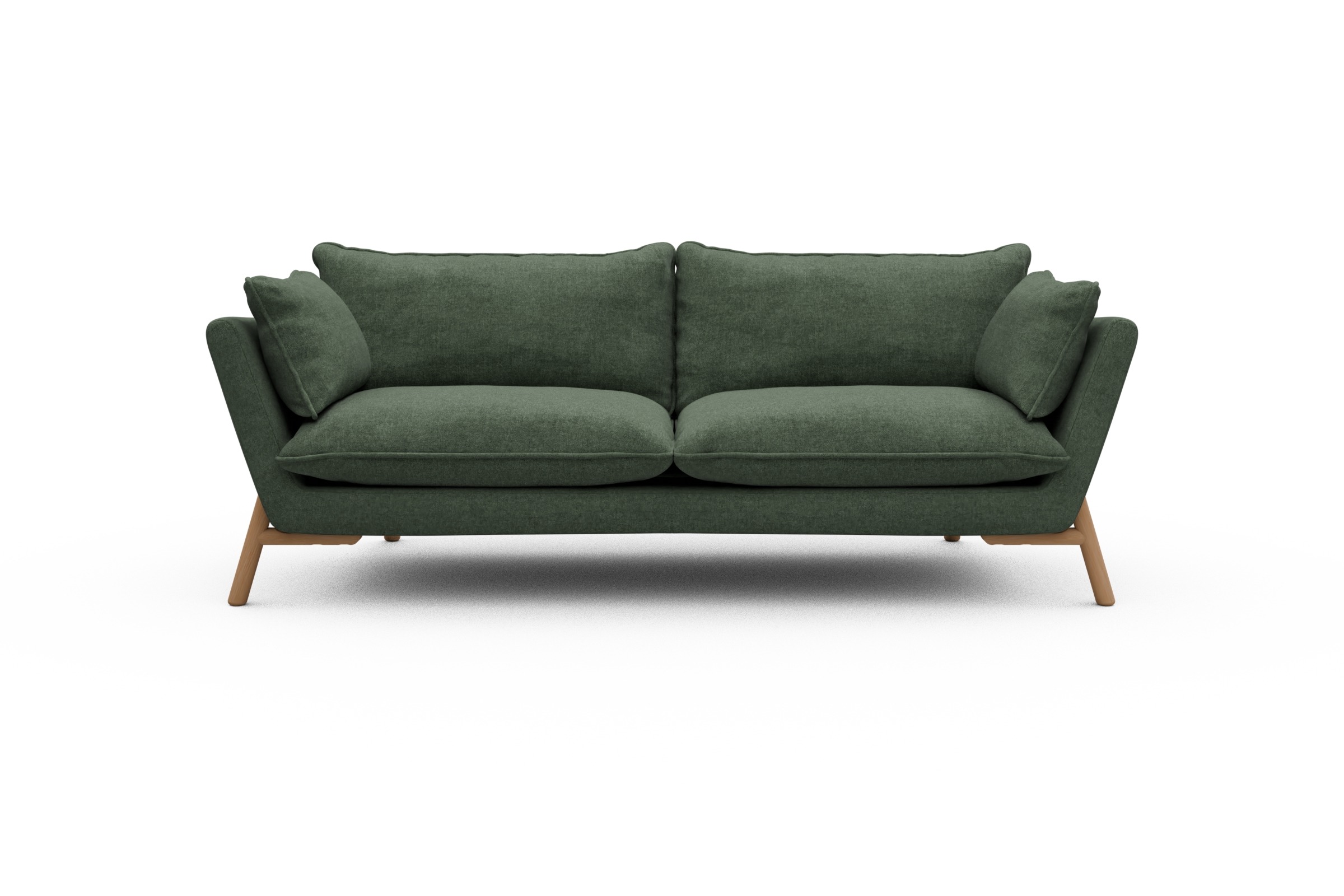 Skandi Home Sofa Emil PREMIUM 3-Sitzer Beinfarbe Eiche Natur Casone-Forest-Green moebelfaktor