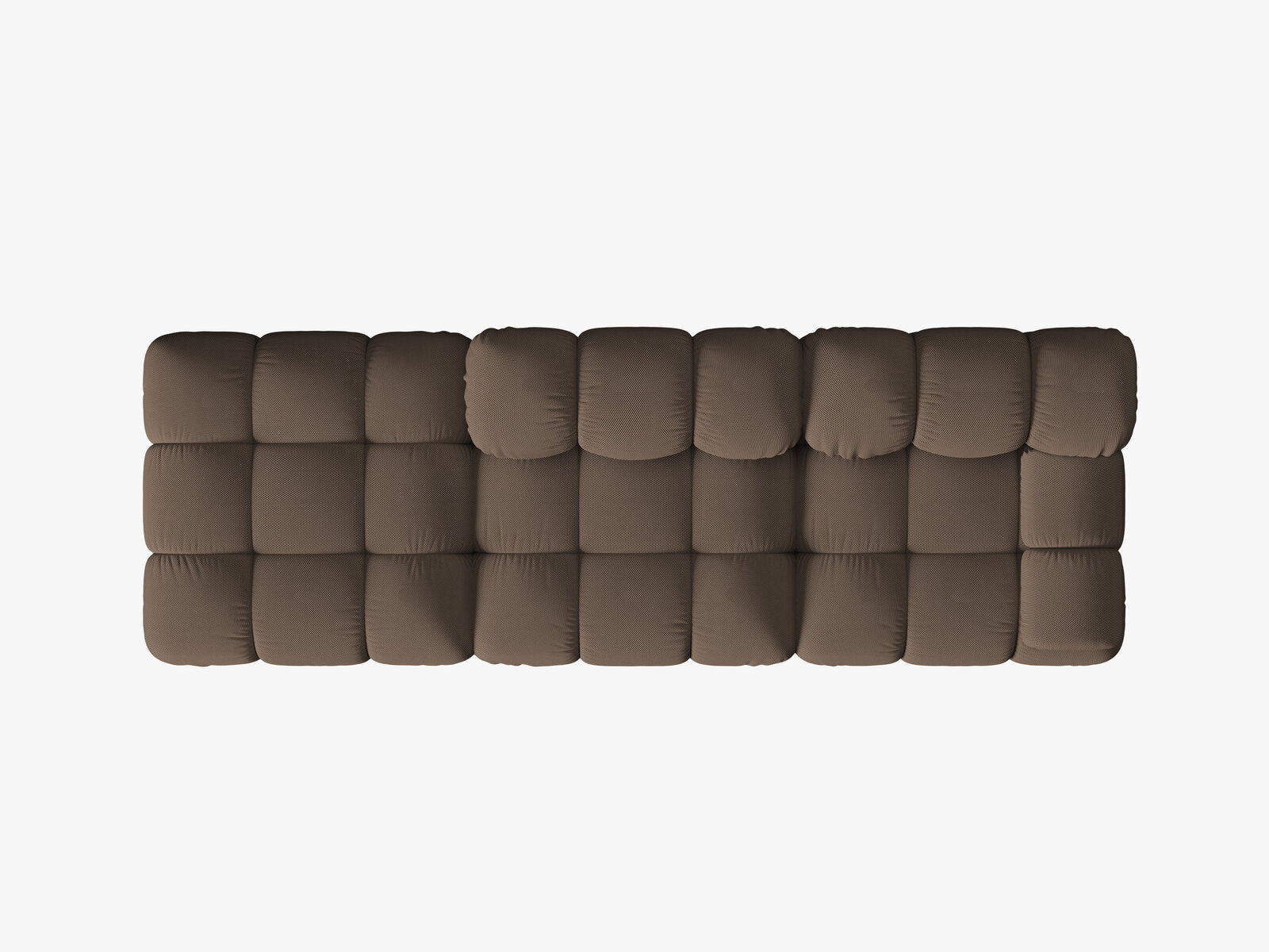Micadoni Modulares Sofa Bellis 4-Sitzer Links 3D-Stoff Sonic Braun
