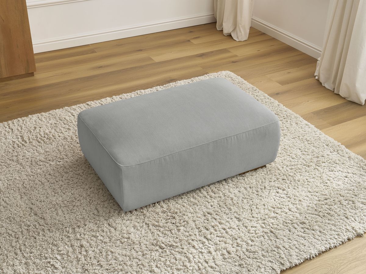 Bobochic Sidonie Pouf Cordsamt Hellgrau