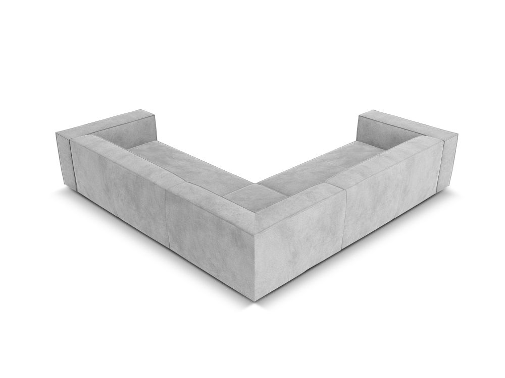 Cosmopolitan Design Symmetrisches Ecksofa Turin 5-Sitzer Strukturierter Stoff Rosario Silber