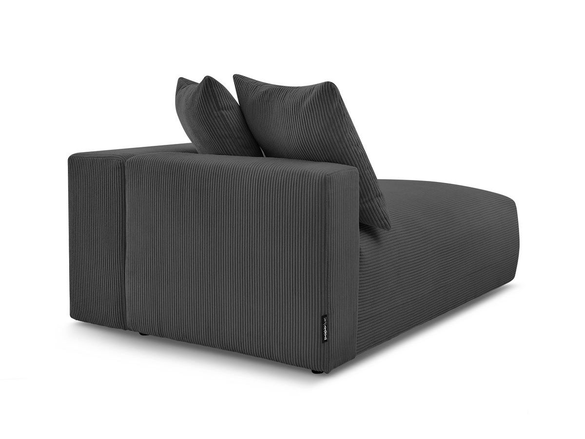 Bobochic Voltaire Méridienne-Modul Cordsamt Dunkelgrau Ecke rechts