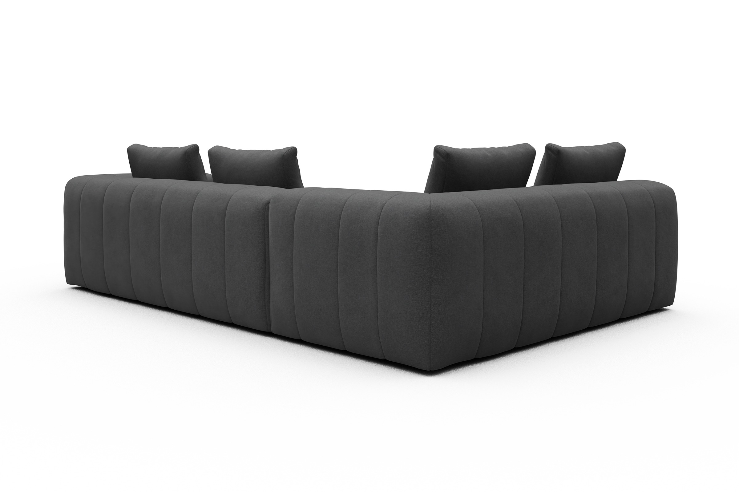 Ecksofa Hugo 2x 2,5-Sitzer Armlehne rechts Satya-Zinc