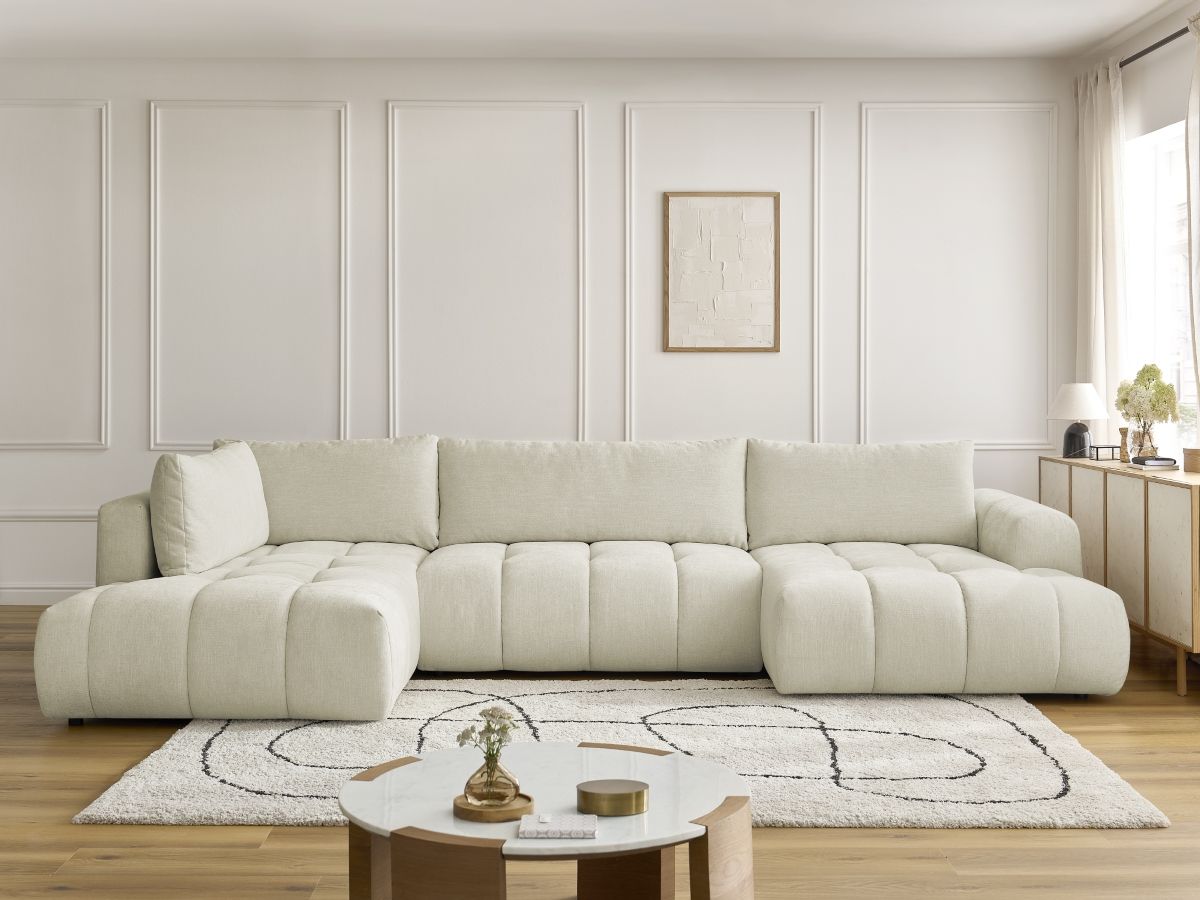 Bobochic Fuji Wohnlandschaft Stoff Beige Ecke rechts