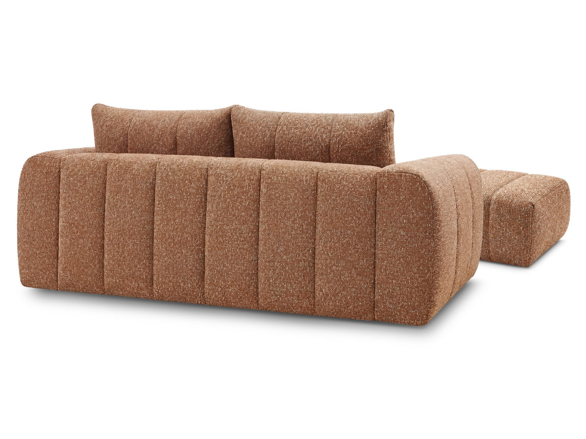 Bobochic Nesty Sofa 3-Sitzer mit Pouf Melange-Stoff Orange